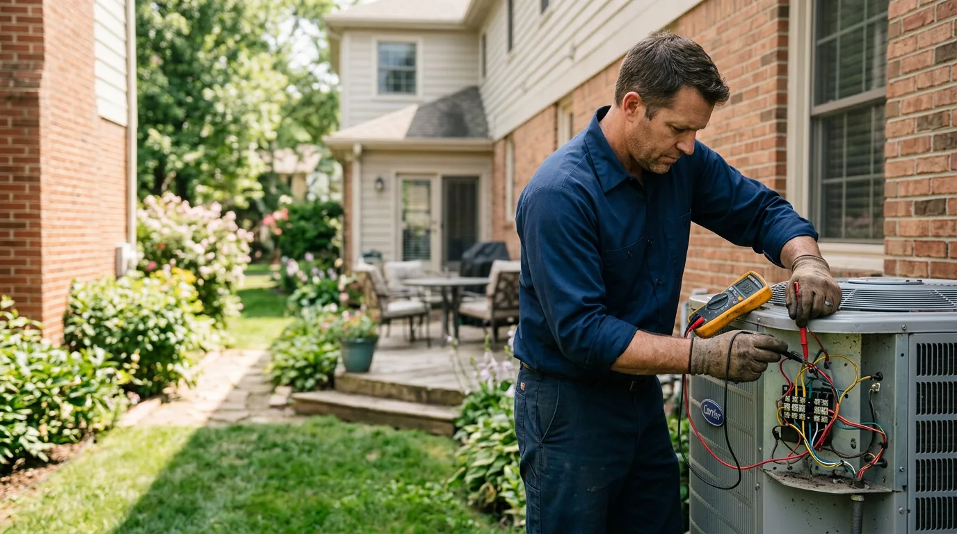 HVAC technician working near Hoople, ND